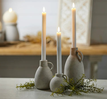 White FIA Wick Wax/Plastic Taper Candle (Set of 2) 11”H