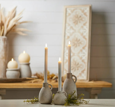 White FIA Wick Wax/Plastic Taper Candle (Set of 2) 11”H