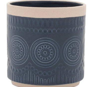 Melrose Blue Ceramic Container (2 Sizes) 4-6" - Vases Merchandise