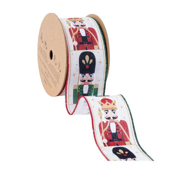 La Ribbons Wired Ribbon Nutcracker 2 1/2 x 10Yd - Velvet Ribbons Ribbon