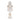 Nutcracker figurine, white resin with gold accents, 11 inches tall.