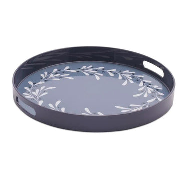 Melrose Blue Tray 13.5"D - Decorative Trays Merchandise