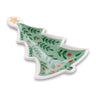 Ceramic tree-shaped trinket dish with green leafy pattern and yellow star on top