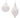 Glass white frosted ornament set, 2 pieces, by Melrose.