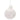 Glass white frosted ornament by Melrose, glittery round holiday decoration with silver hanging string
