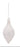Glass White Frosted Ornament by Melrose hanging on a silver cord; holiday ornament.