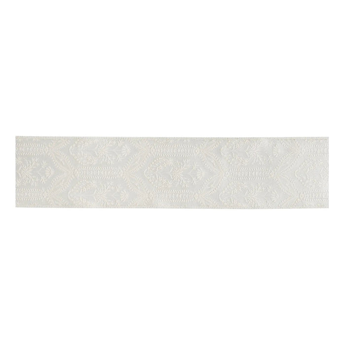 Textured White Wired Polyester Ribbon 4” x 5 Yd