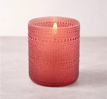 Red-Orange LED Votive Candle 3.5"D x 4"H