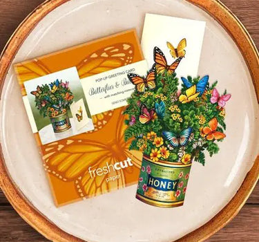 FreshCut Paper LLC Mini Butterflies & Buttercups Pop-Up Greeting Card - Greeting Cards Merchandise