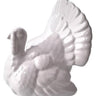 Ceramic turkey figurine, white glaze, 4 in, by Special T