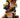 Resin three-tiered stacked scarecrow figurine, multicolor with straw hats, Special T merchandise, 12.25 in tall