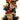 Resin three-tiered stacked scarecrow figurine, multicolor with straw hats, Special T merchandise, 12.25 in tall