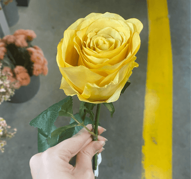 Allstate Rose Bud Spray Yellow-Gold 22" - Artificial Flowering Plants Silk