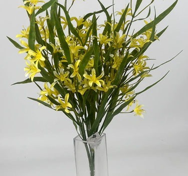 Le Fleur Mini Lily Bush 21" Yellow - Uncategorized Silk
