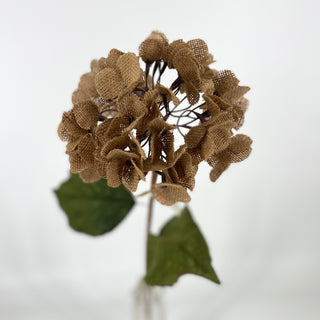Burlap Hydrangea Spray Beige 29"