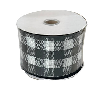 Jascotina Inc White/Black Buffalo Check Ribbon 2.5"X10 - Ribbon