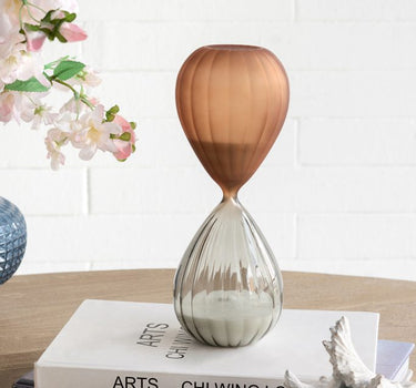 A&B Ribbed Copper-Grey 45-Minute Hourglass 3.5" x 10" - Merchandise