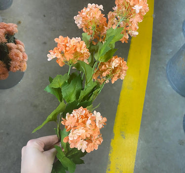 Direct Export Snowball Hydrangea Spray Coral - Uncategorized Silk