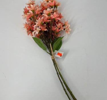 Le Fleur Cluster Mini Flower Bundle (x3) Coral 18" - Artificial Flowering Plants Silk