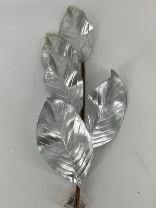 Magnolia Leaf Metallic Spray Silver 30" (AS IS)