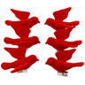 Red Allstate Flying Bird Clips, box of 6; velvet red birds with metal clips