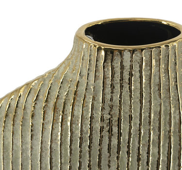 A&B Textured Gold Ceramic Vase 12.5" x 12.5" - Merchandise