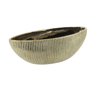 A&B Textured Gold Ceramic Planter Bowl 13.5" x 6" - Merchandise