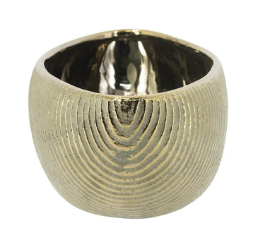 A&B Textured Gold Ceramic Planter Bowl 13.5" x 6" - Merchandise