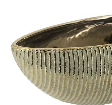 A&B Textured Gold Ceramic Planter Bowl 13.5" x 6" - Merchandise
