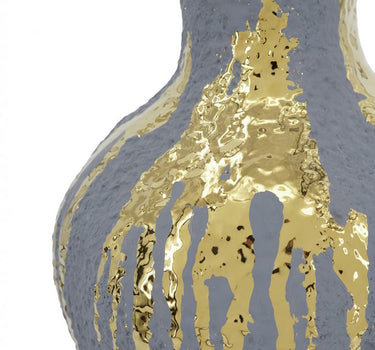 A&B Blue-Gold Ceramic Vase 9" x 9" x 16.5" - Merchandise