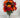 GSC Rose/Hydrangea/Star Flower Mixed Bush Scarlet/Orange 31" - Artificial Flowering Plants Silk
