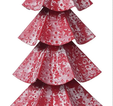 Small Whitewash Tree by Special T, 21.5 inches tall, red star-pattern artificial tree