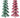 Large Whitewash Tree set of 2, 32 in tall, green and red star-pattern panels, Special T