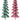 Large Whitewash Tree set of 2, 32 in tall, green and red star-pattern panels, Special T