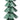 Green metal decorative Christmas tree with star-patterned branches and star topper on a pedestal base.