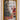 Wood Santa with Tree wall art by Special T, distressed white wood frame with gold trim, 11.5 x 16.5 inches