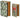 Linen Holiday Book Box set (2 sizes); fabric-covered book boxes with green tree pattern and a wreath with red bow.