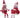 Fabric red/white shelf sitter snowman set of 2, 23in tall, by Special T