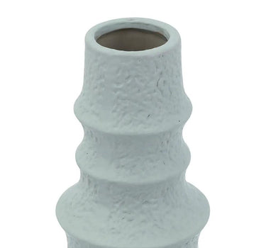 A&B Blue Ceramic Multi-Tiered Vase 5"D x 10.5" - Merchandise