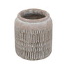 A&B Brown Sand-Cement Ribbed Vase 7" x 8" - Merchandise