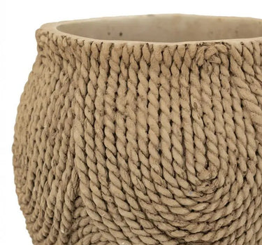 A&B Brown Sand-Cement Planter with Woven Texture 8" x 8" - Merchandise