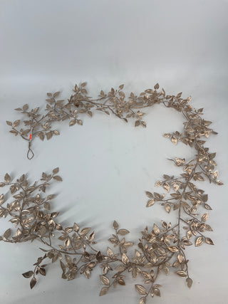Glitter Leaf Garland Champagne 6.5’