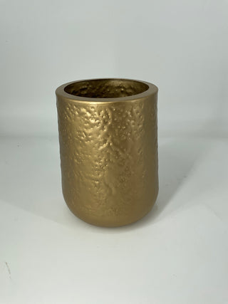 Metal Vase Gold 8"