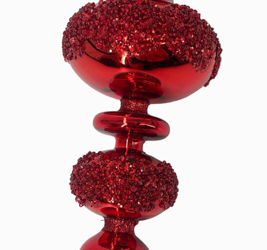 Supreme Glass Finial Ornament Red 12" - Holiday Ornaments Merchandise