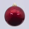 Burgundy candy-apple ornament, 4 inches, glossy red with gold cap by Farrisilk.