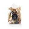 Holiday Champagne potpourri bag by Aromatique; clear gift bag tied with a gold ribbon and tag.