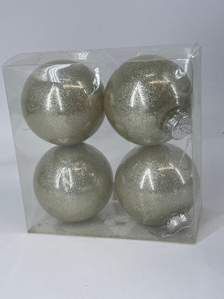 Glitter Ball Champagne (Box of 4) 4”