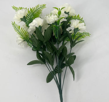 Fortune Carnation Bush Cream 18” - Artificial Flowering Plants Silk