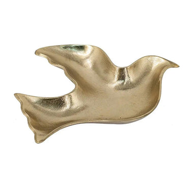 Decorative Dove Tray with Metallic Gold Finish 11" x 9.5"