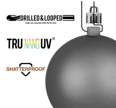 Vickerman 8" Champagne Matte Ball UV Drilled Cap - Merchandise
